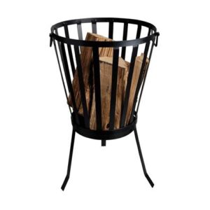 HEAT Vuurkorf Straight Rond – L 35 x B 35 x H 56,8 cm – Staal – Zwart